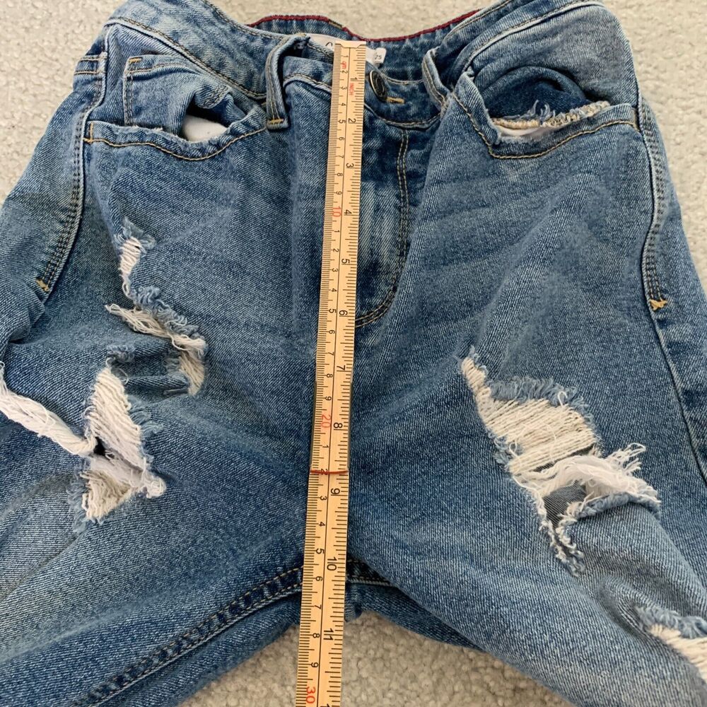 Cello Jeans High‎ Rise Distressed Holes Straight Denim Jeans Women's Size 1 / 25 - Picture 9 of 12